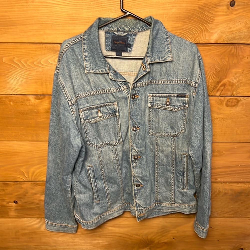 INDIGO PALMS Denim Jacket Women's Md light Wash Button island living streetwear